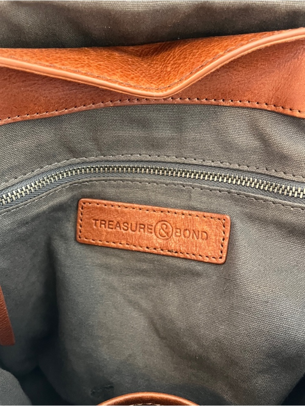 TREASURE & BOND Leather Utility Backpack Cognac - Picture 6 of 7